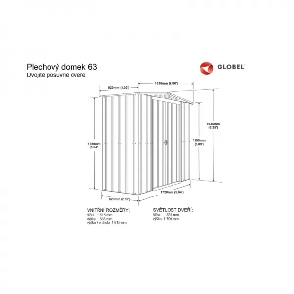 Domek GLOBEL 63 ANTRACIT LG2528