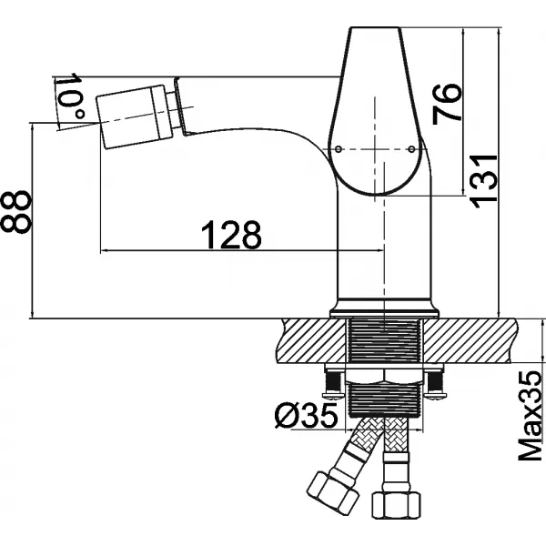 Bidetová baterie s výpustí Nobless VISION X chrom Novaservis 42011,0