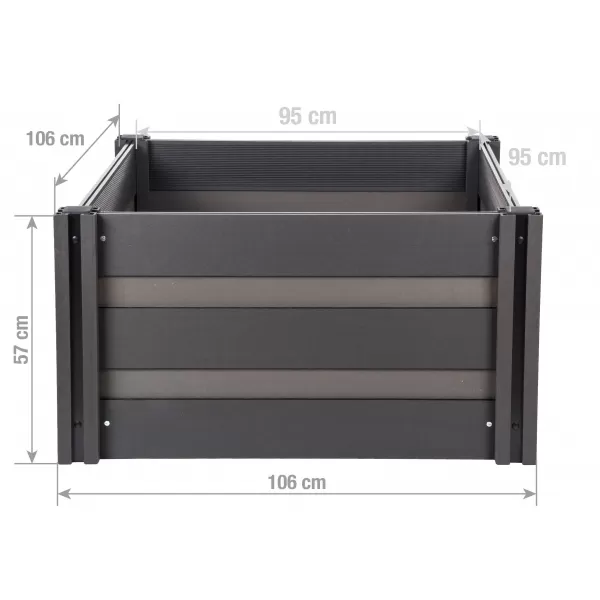 Vyvýšený záhon G21 Crop Duo 106 x 106 x 57, WPC, Eben
