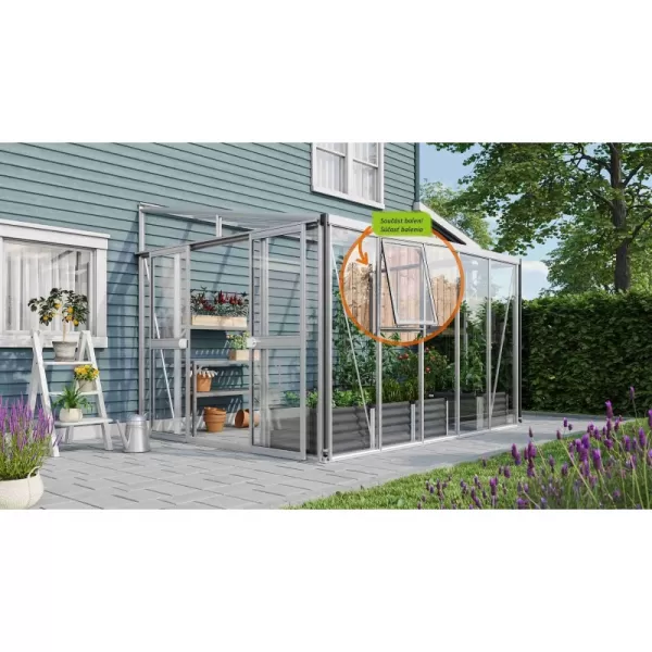 Skleník VITAVIA ATHENA 8600 sklo 3 mm + PC 10 mm stříbrný LG3833