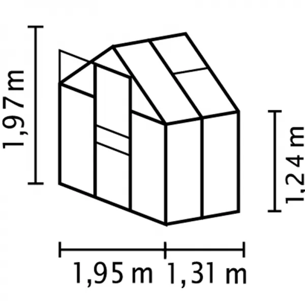 Skleník VITAVIA VENUS 2500 čiré sklo 3 mm zelený LG1030