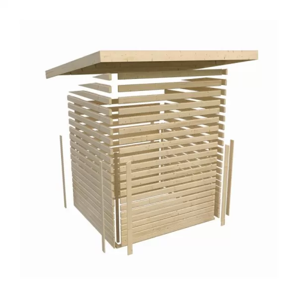 Finská sauna KARIBU HYGGE (86313) šedá s předsíní LG1978