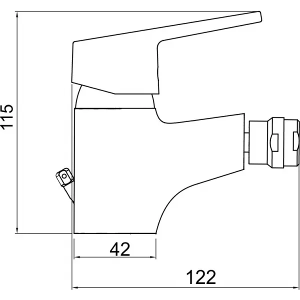 Bidetová baterie s výpustí Titania IRIS New chrom Novaservis 94411,0