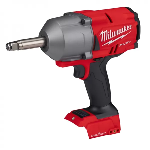 Aku rázový utahovák s pojistným kroužem a prodlouženým vřetenem M18 FUEL™ ONE-KEY™ 1/2” 18V bez aku Milwaukee M18ONEFHIWF12E-0X