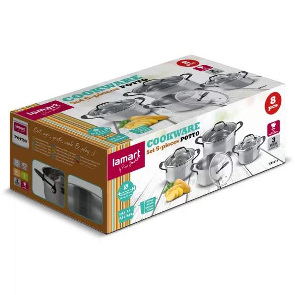Sada nerez nádobí 8ks POTTO Lamart LT1211