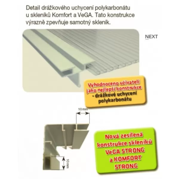 Zahradní skleník z polykarbonátu VeGA 7000 STRONG-22