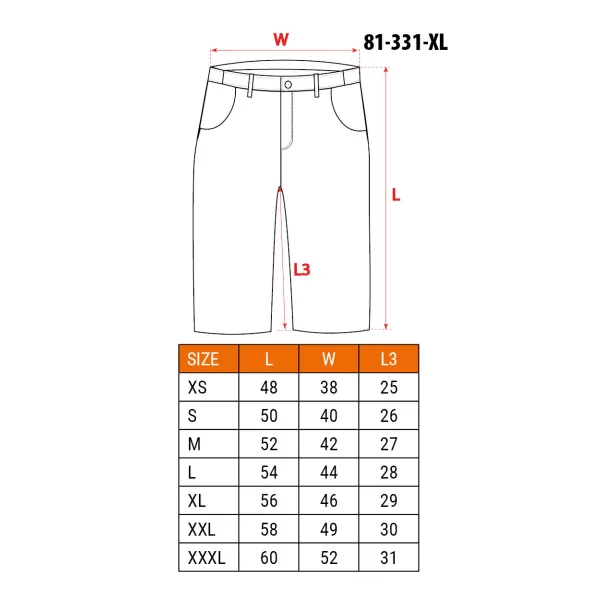 Kraťasy pracovní SLIM vel. XL NEO tools 81-331-XL