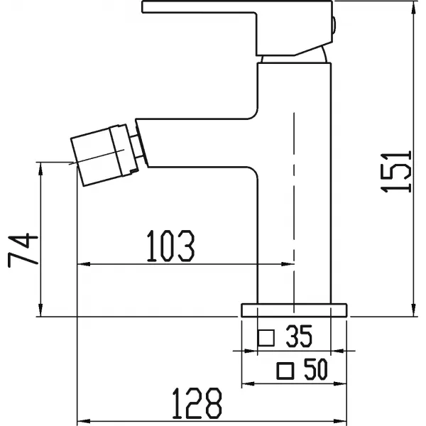 Bidetová baterie s výpustí Titania CUBE chrom Novaservis 98811,0