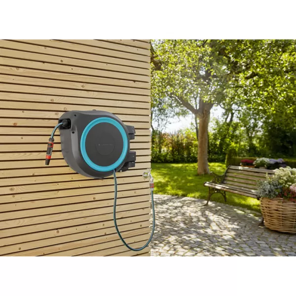 Nástěnný box na hadici Gardena RollUp M/L tyrkysový 18620-20