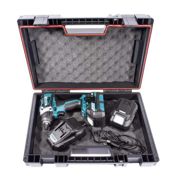 Aku rázový utahovák na 1/2" hlavice bezuhlíkový 18V 2x5,0 Ah + nabíječka + box XTLine XT102830-2B5B