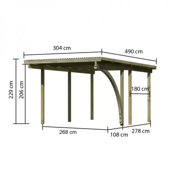 Carport KARIBU ECO 1B 62025 LG1877