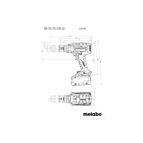 Aku příklepová vrtačka 18V/2x5,5Ah SB 18 LTX-3 BL Q I Metabo 603185660