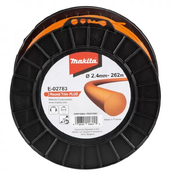 Struna nylonová Plus 2,4mm, 262m, oranžová, kulatá Makita E-02783