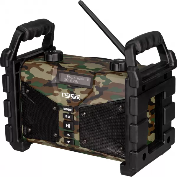 Přenosné pracovní rádio s funkcí Bluetooth a Powerbanky CAMOUFLAGE Narex CBT-02