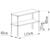 Ocelový regál 115x40 cm dvoupolicový stříbrný GSD2 LANITPLAST LG2640