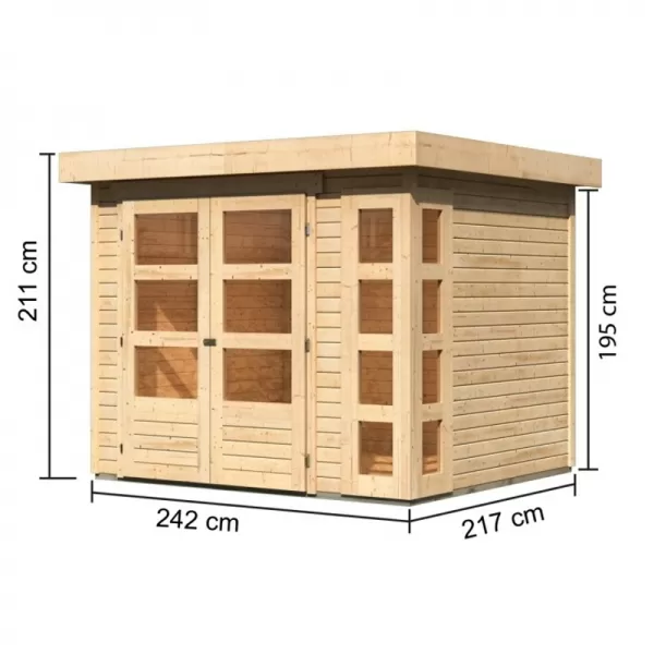 Dřevěný domek KARIBU KERKO 3 (82926) natur LG2948