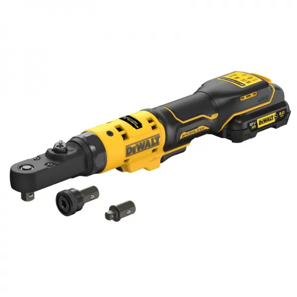 Aku ráčna s 1/4’’+ 3/8” čtvercovou výměnnou hlavou a s 1/4” Hex výměnnou hlavou 12V bez aku DeWALT DCF500N
