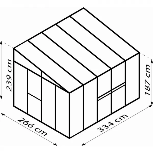 Skleník VITAVIA ATHENA 8600 sklo 3 mm + PC 10 mm černý LG3834