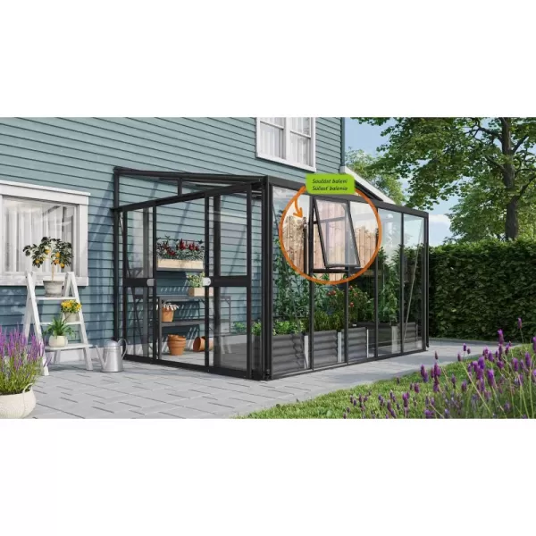 Skleník VITAVIA ATHENA 8600 sklo 3 mm + PC 10 mm černý LG3834