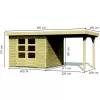Dřevěný domek KARIBU ASKOLA 3 + přístavek 240 cm (73246) natur LG1764