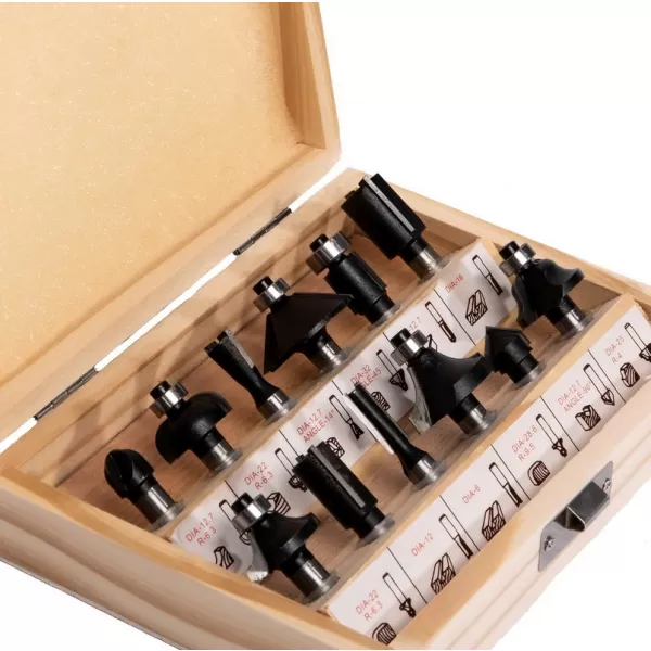 12-ti dílná sada tvarových fréz do dřeva PROMA FBR-12