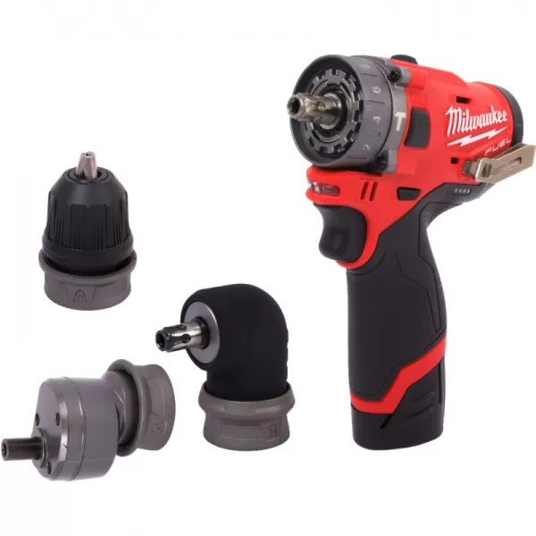 Aku kompaktní příklepová vrtačka s rychlovýměnným sklíčidlem 12V 2,0Ah Milwaukee M12FPDXKIT-202X