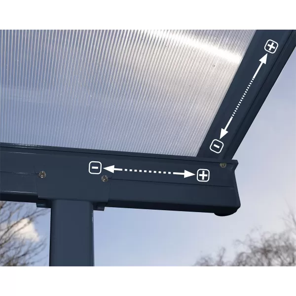 Hliníková (montovaná) pergola Palram Sierra 3000 antracit 3 x 3