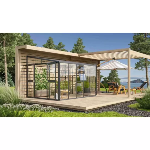 Skleník VITAVIA ATHENA 8600 sklo 3 mm + PC 10 mm černý LG3834