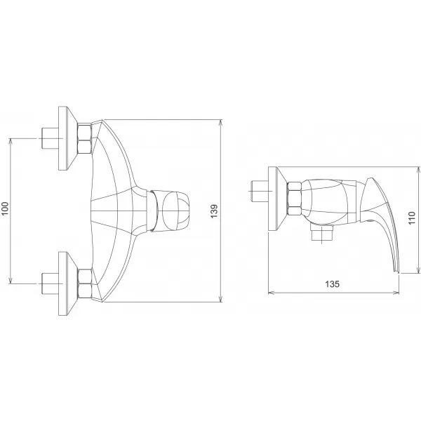 Sprchová baterie 100 mm Metalia 57 chrom Novaservis 57065,0