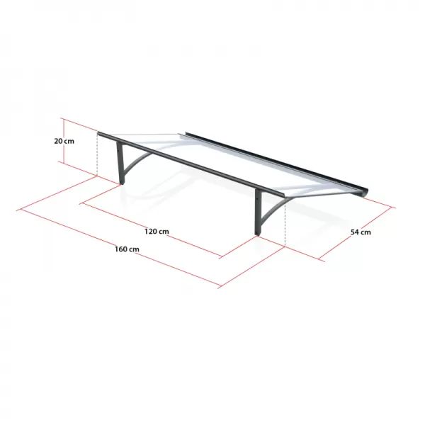 Stříška nad dveře LANITPLAST RUMBA 160/54 antracit LG2760