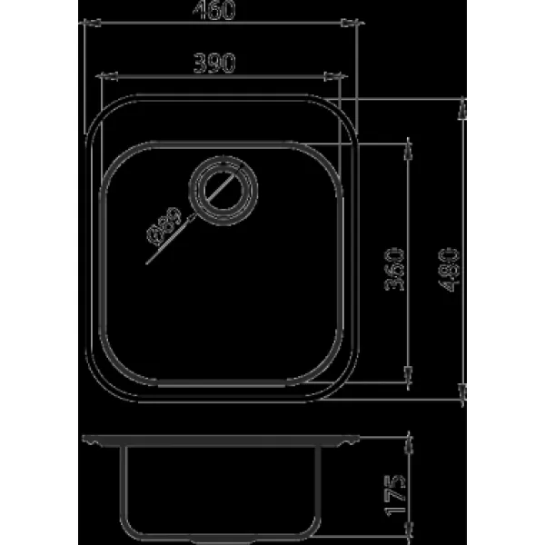 Dřez 46x48 luxus s přepadem nerez Novaservis DR46/48