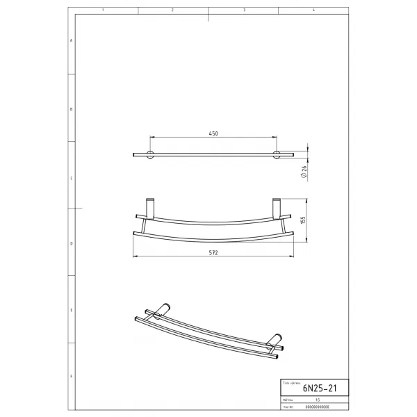 Dvojitý držákna otopný žebřík 600 mm Metalia 2 chrom Novaservis 6225/1,0