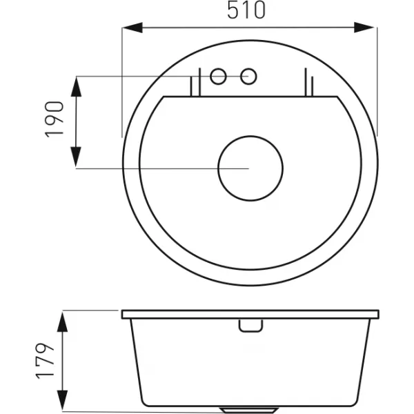 Granitový dřez, s přepadem z dřezu, šedá Novaservis DRGM1/51GA