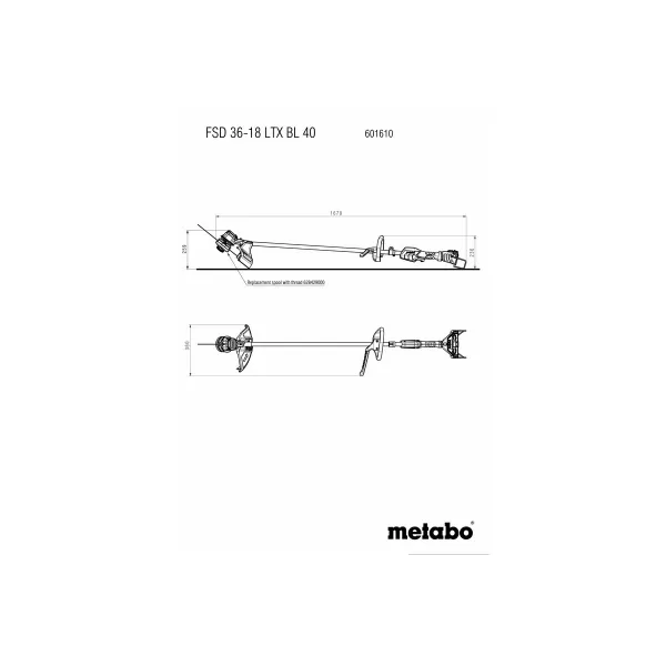 Aku křovinořez 18V bez aku FSD 36-18 LTX BL 40 Metabo 601610850