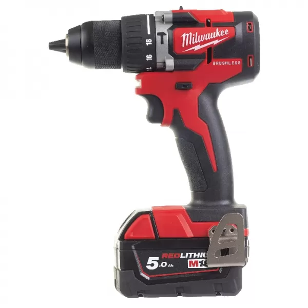 Aku kompaktní příklepová bezuhlíková vrtačka M18™ 18V/2x5,0Ah Milwaukee M18CBLPD-502C