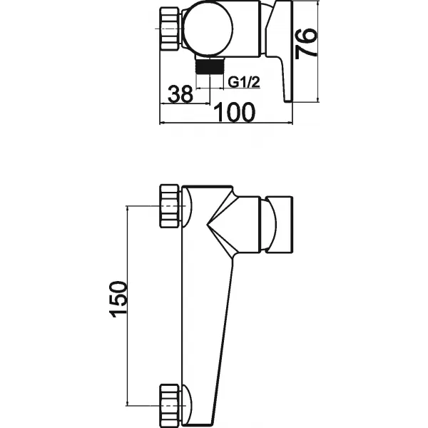 Sprchová baterie bez příslušenství 150mm Nobless VISION X chrom Novaservis 42061/1,0