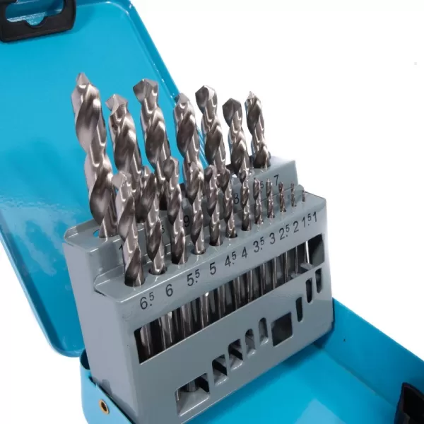 Sada vybrušovaných vrtáků do kovu HSS-G, 19 dílů 1-10 mm, kovový box Xtline XT34019