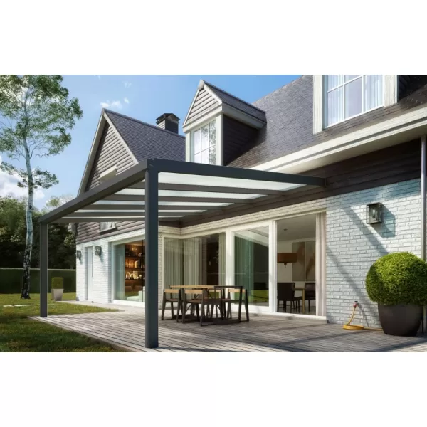 Hliníková pergola SKYLUX CLIMALUX 4,0 x 3,0 m antracit + čirý PC 	LG2218