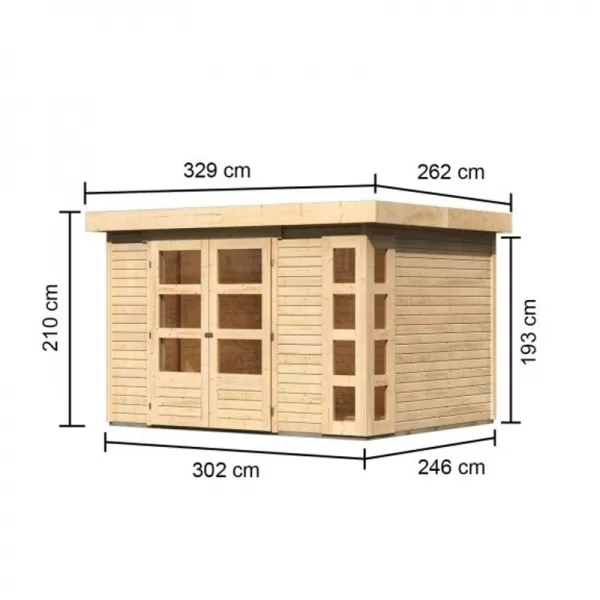 Dřevěný domek KARIBU KERKO 5 (9183) natur LG2981