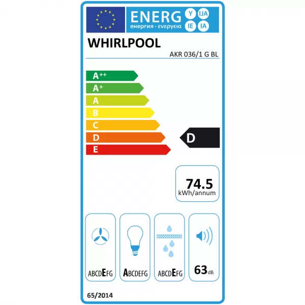Odsavač par Whirlpool AKR036/1GBL