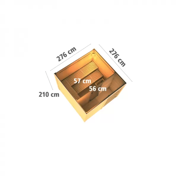 Finská sauna KARIBU CUBEN (80796) s předsíní LG1932