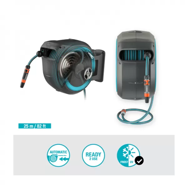 Nástěnný box na hadici Gardena RollUp M/L tyrkysový 18620-20