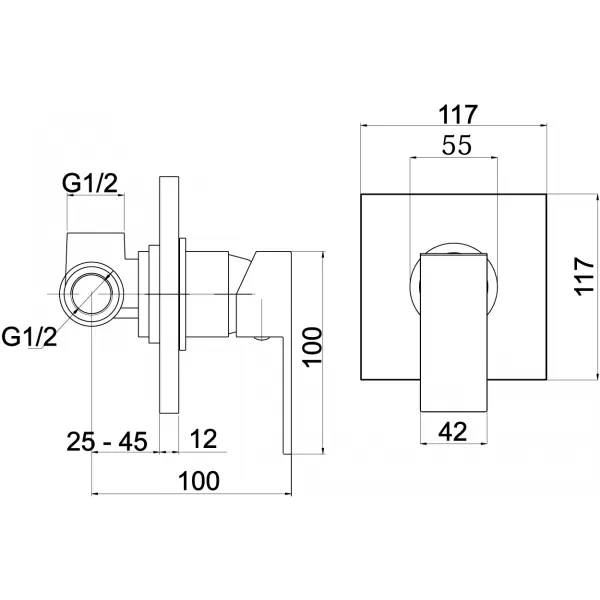 Sprchová baterie podomítková SHARP chrom Novaservis 37050,0
