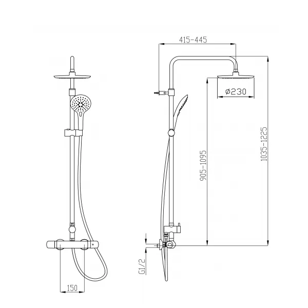 Sprchová souprava+term.sprchová baterie 57963 s horním vývo Novaservis SET068/TER,0