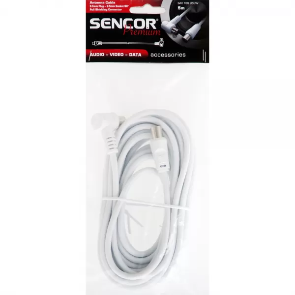 Anténní koaxiální kabel M-F 90° SENCOR SAV 169-050W