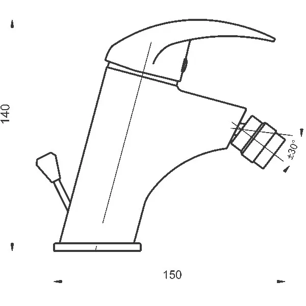 Bidetová baterie s výpustí Titania Lux chrom Novaservis 91011,0