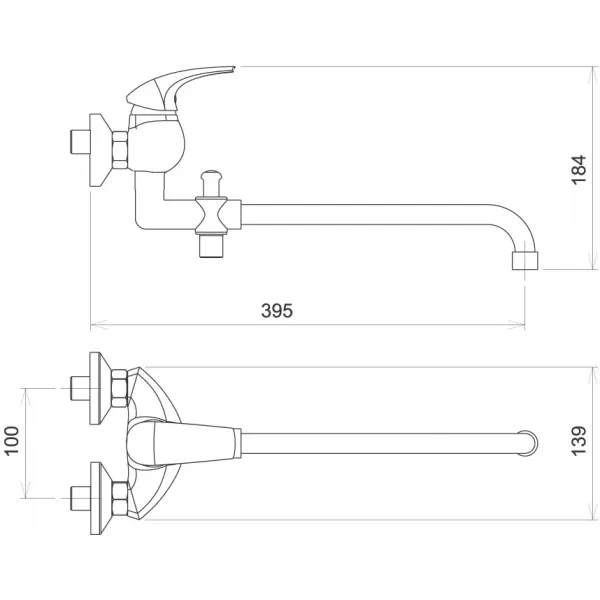Paneláková baterie bez příslušenství 100 mm Metalia 57 chrom Novaservis 57037/1,0