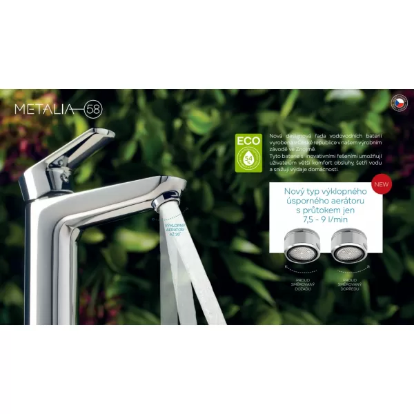 Umyvadlová baterie s výpustí METALIA 58, chrom Novaservis 58003,0