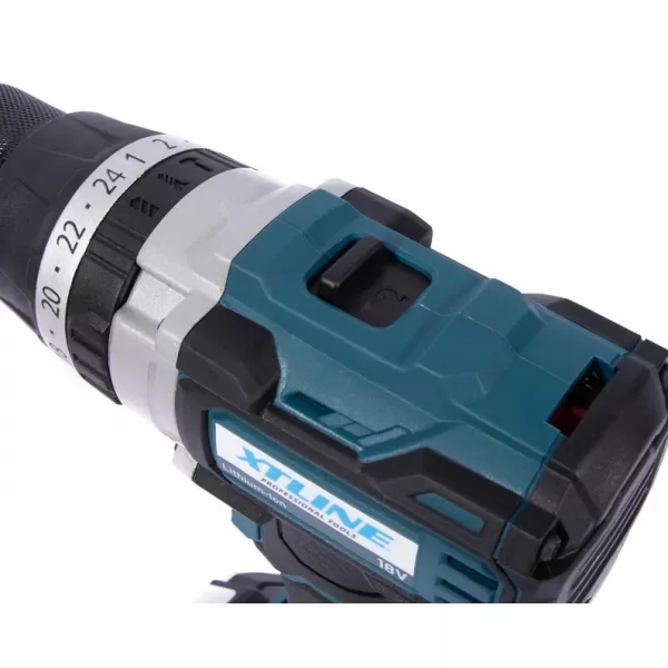 Aku vrtačka s příklepem bezuhlíková 70 Nm 18V bez aku XTLINE XT102805