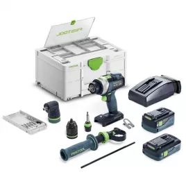 Aku příklepový vrtací šroubovák QUADRIVE TPC 18V 1x5,0 + 1x4,0Ah I-Set Festool 577621